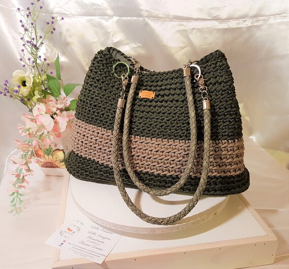 Grande borsa fatta a mano borsa da spalla borsa uncinetto | Etsy Italia