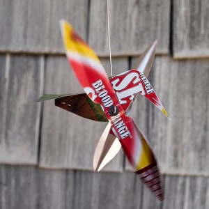 Whirligig Whirlygig Wind Spinner Kinetic Yard Art Bird Folk Art Home Garden Christmas Decor Ornament Recycled Can - Excellent Holiday Gift!