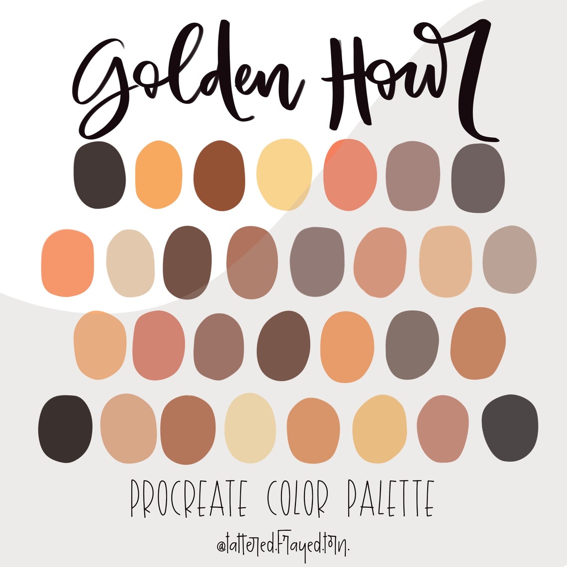 Golden Hour Procreate Palette/Color Swatches/Instant Download | Etsy