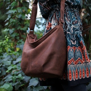 The Vegan Suede Tote / Crossbody Bag with Boho Strap