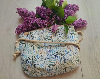 Mini vegan bag / velour bag / print bag / boho bohemian bag / spring summer bag / nature bag / leaf floral bag