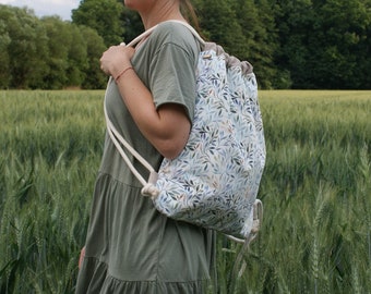 Veganer Rucksack Rucksack Blätterrucksack / boho boho / floral / Alltag Stadt grausamkeitsfrei / Leinenstoff Reise Schule Uni