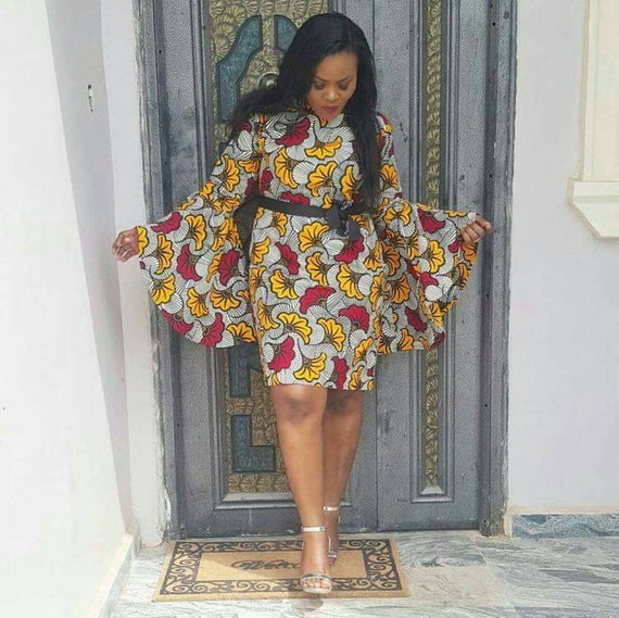 bell sleeve ankara dress