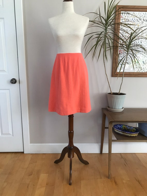 1960's coral pink a-line skirt "Bobbi Brooks" size