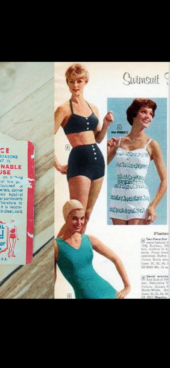 1950's 2-piece bikini swimsuit or playsuit, black… - image 10