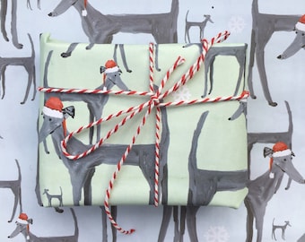 Limited edition Christmas Dog wrapping paper, greyhound paper, dog xmas wrap, dog paper, dog gift, dog lover, greyhound gift, dog wrap,