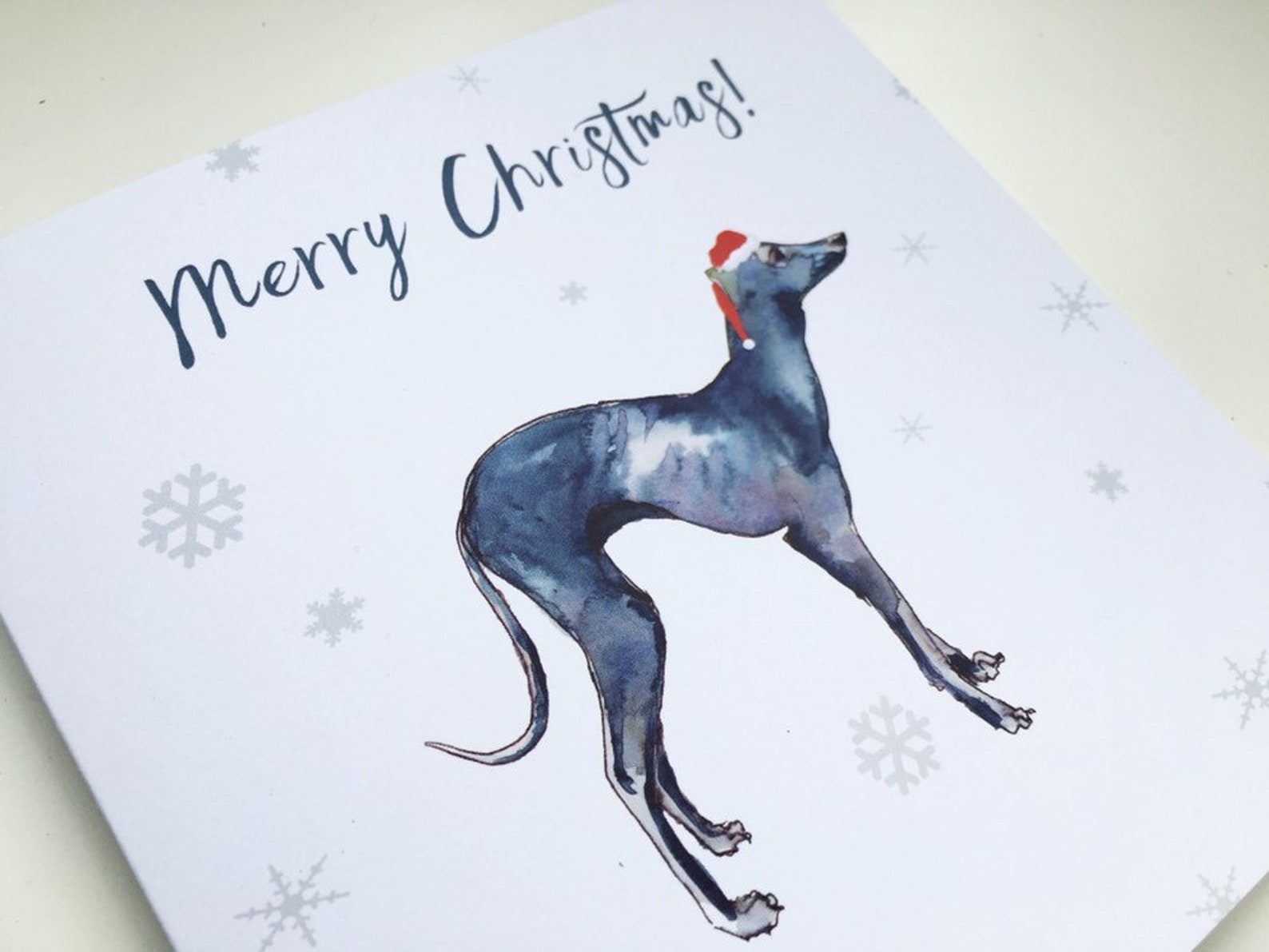 Greyhound Christmas card Dog Christmas Card Greyhound card Etsy