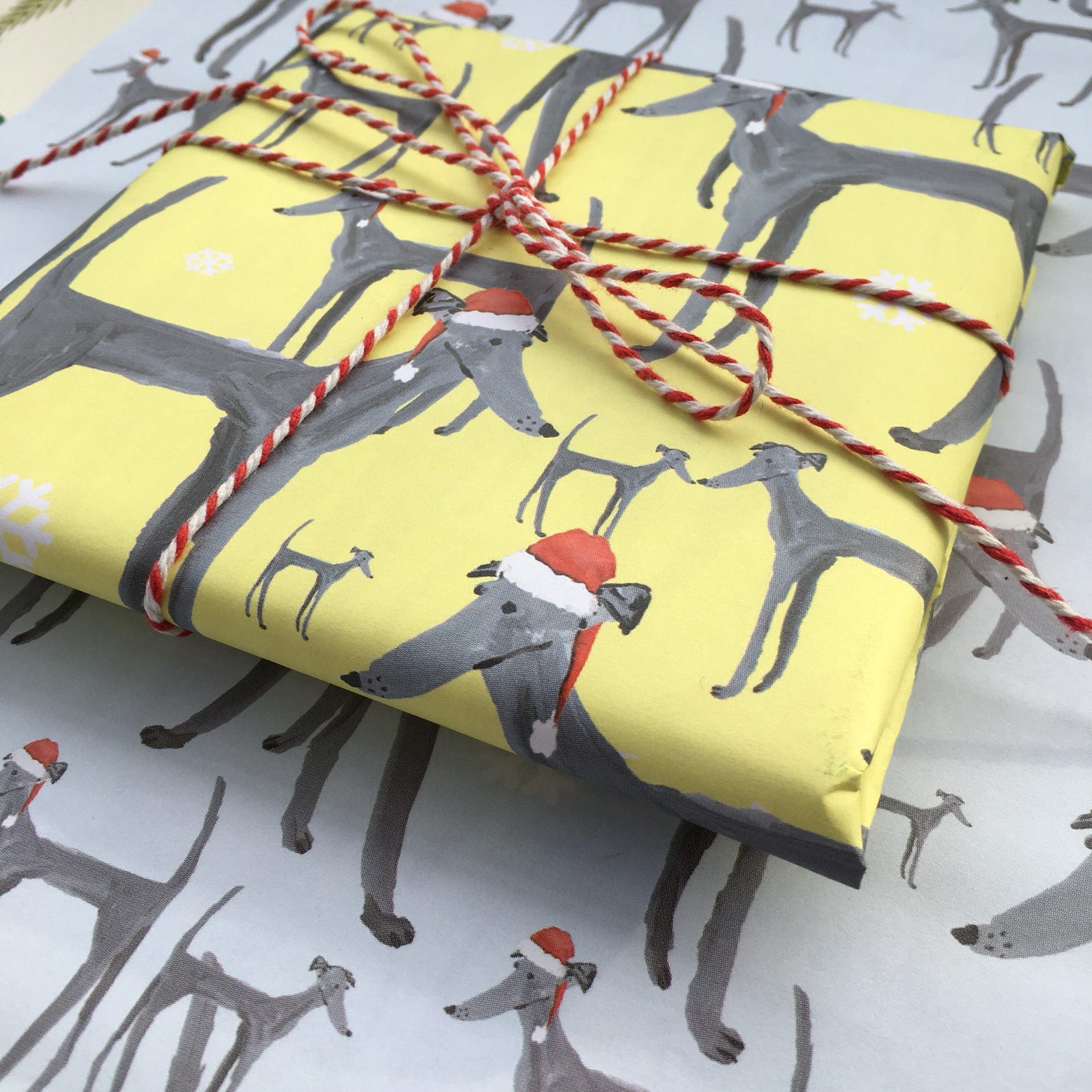 Christmas Dog wrapping paper greyhound paper dog xmas wrap Etsy