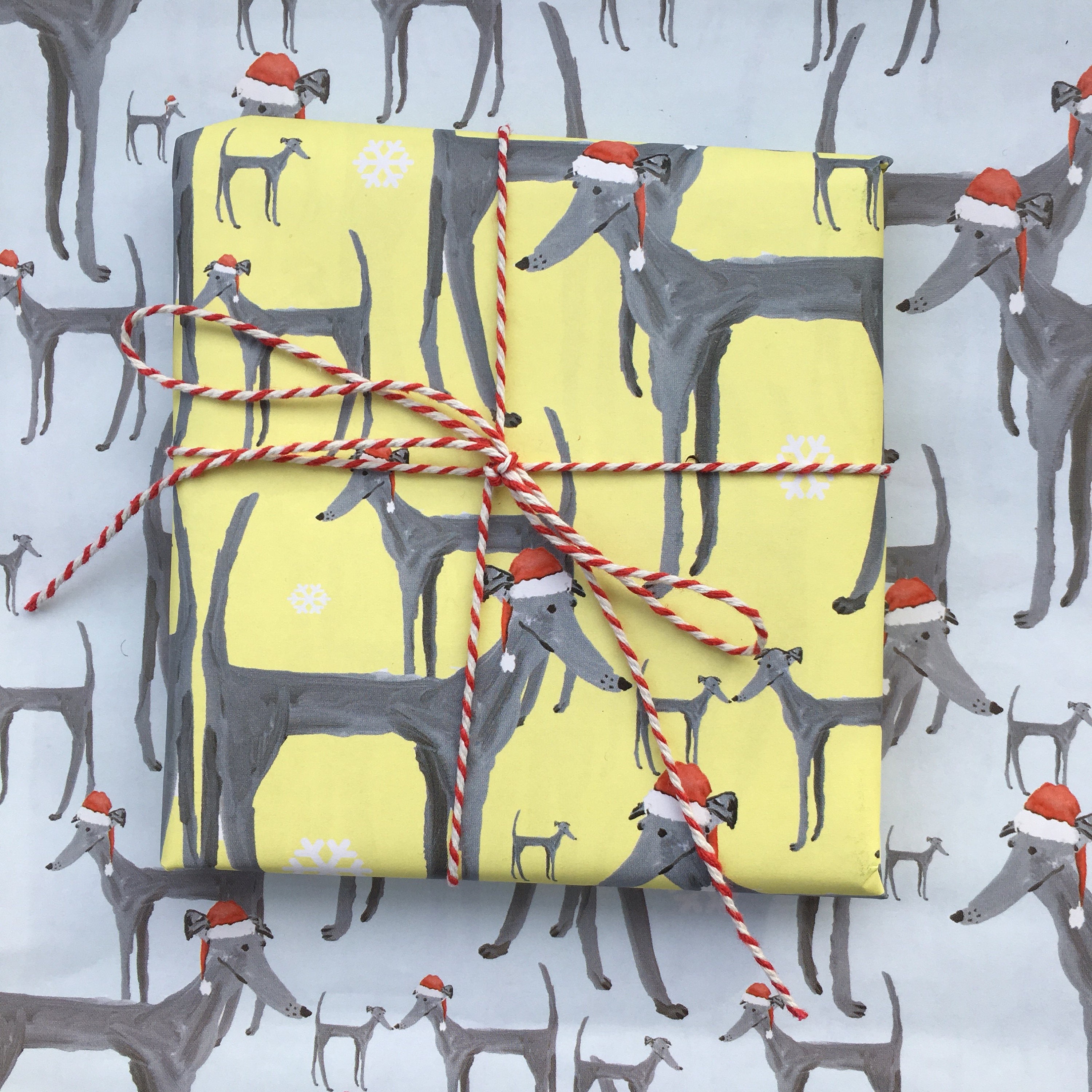 Christmas Dog wrapping paper greyhound paper dog xmas wrap Etsy