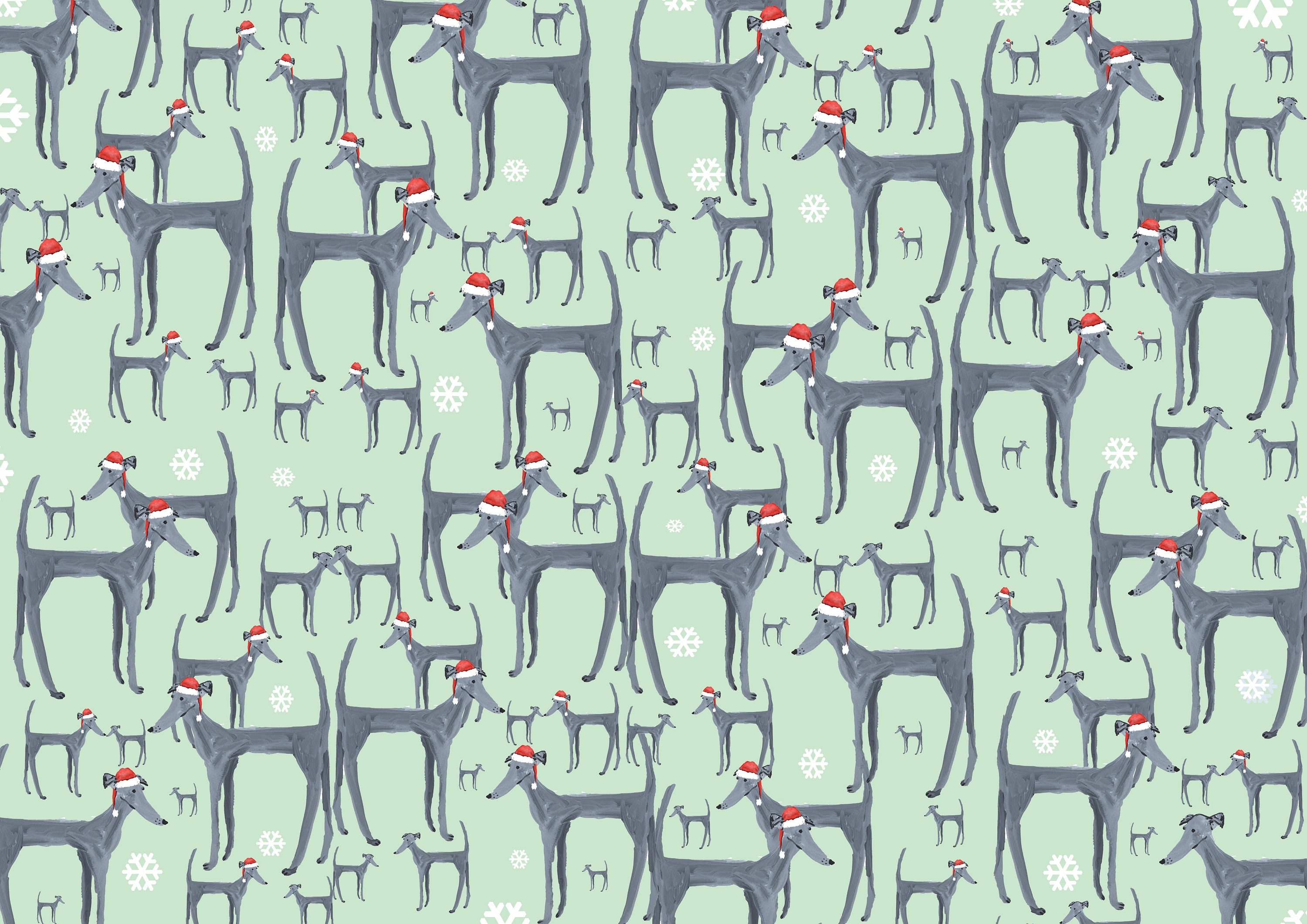 Christmas Dog wrapping paper greyhound paper dog xmas wrap Etsy