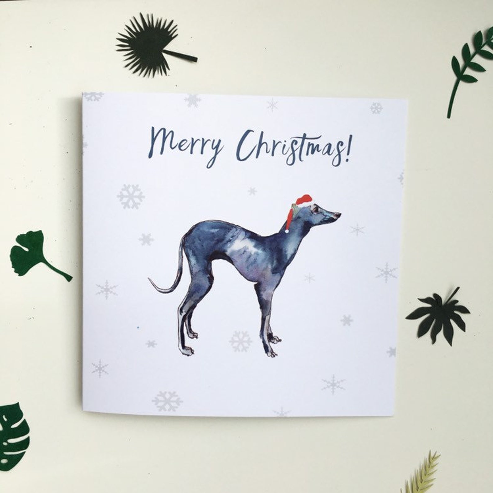 Greyhound Christmas card Dog Christmas Card Greyhound card Etsy