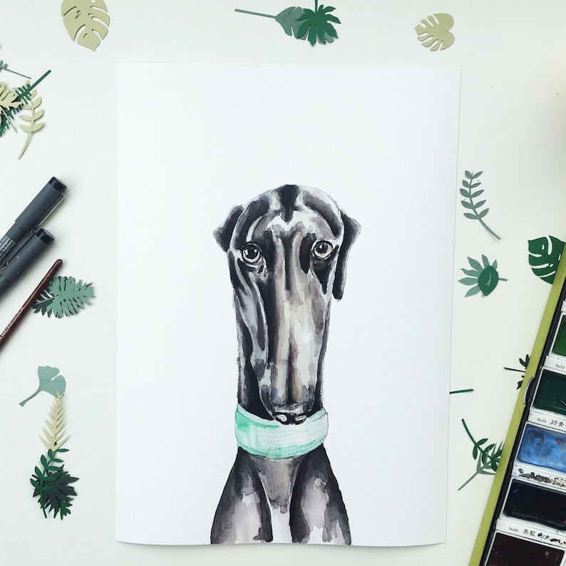 Birthday Gift Gifts Xmas Greyhound Art Print Painting Poster Wall Art Picture