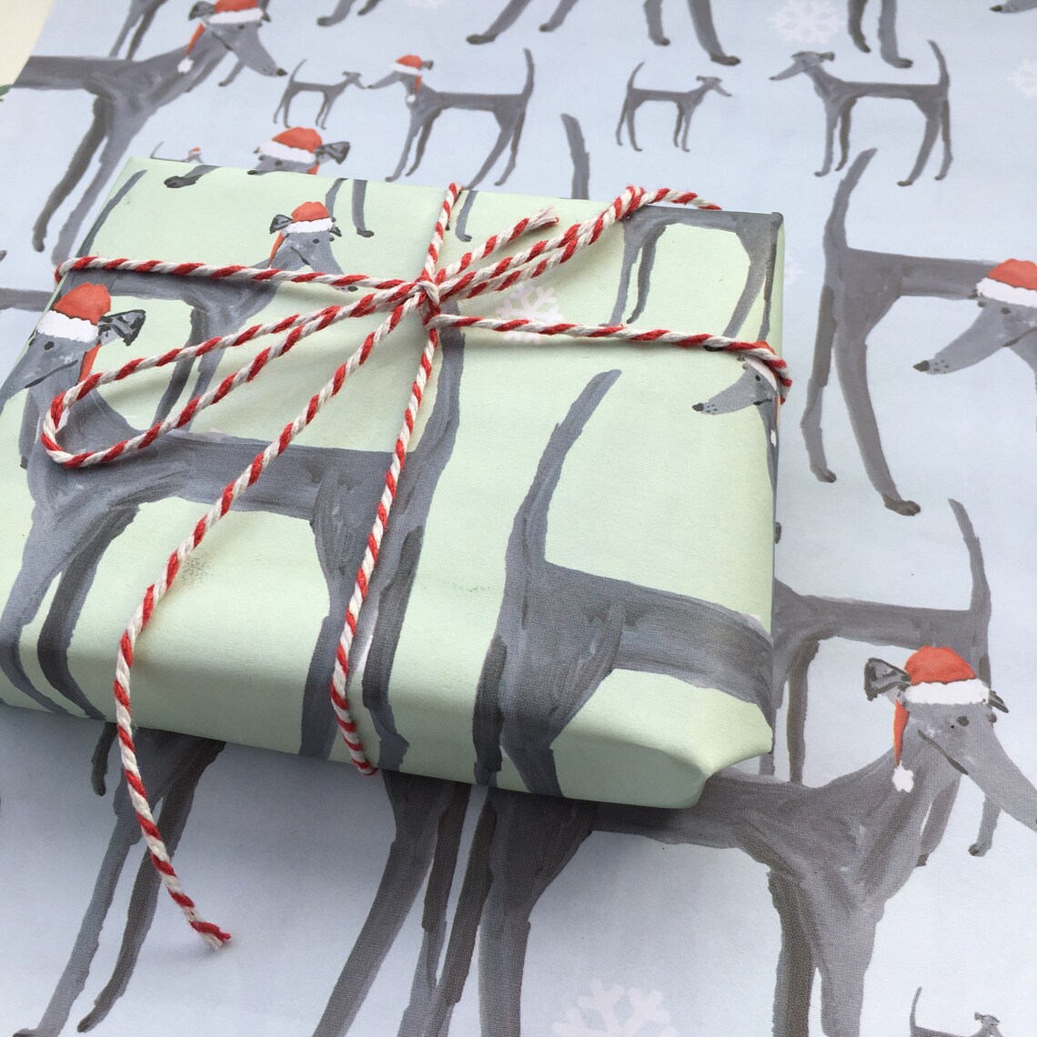 Christmas Dog wrapping paper greyhound paper dog xmas wrap | Etsy