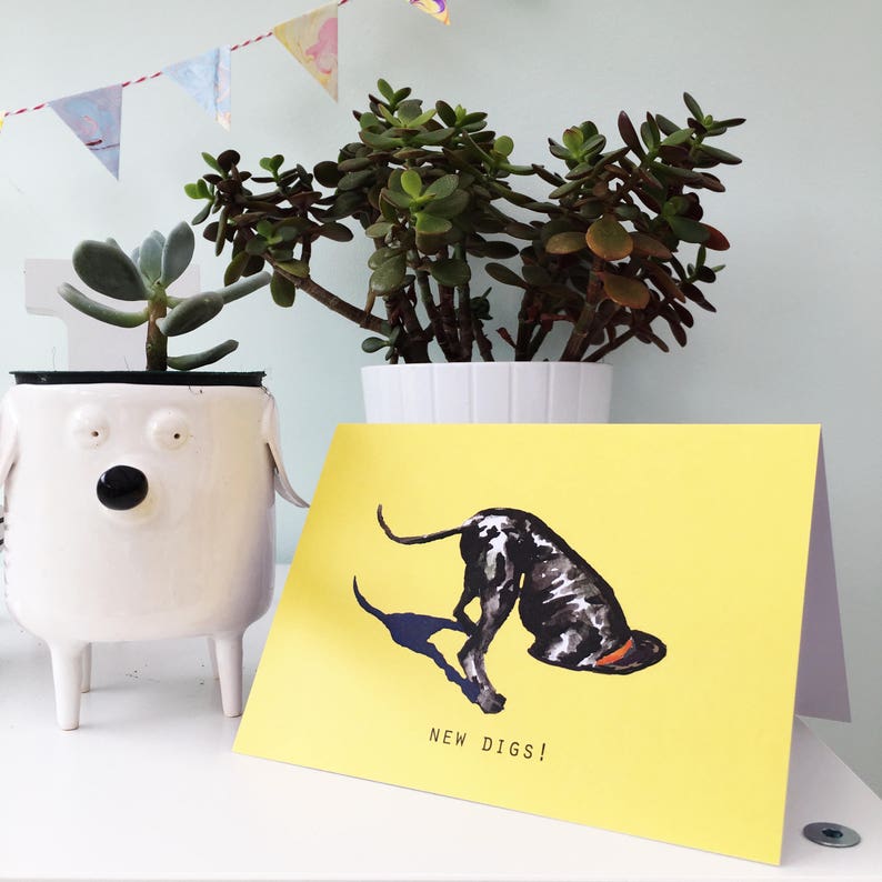 New Home Card New Digs Card New House Card Dog Card GSP Etsy