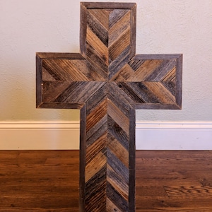 Hand crafted rustic cross made from reclaimed wood by DoxaDesign