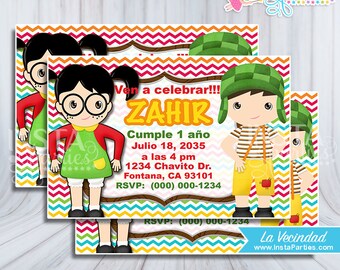 El Chavo Animado Invitations Del 8 Party Ocho Invites De El Etsy