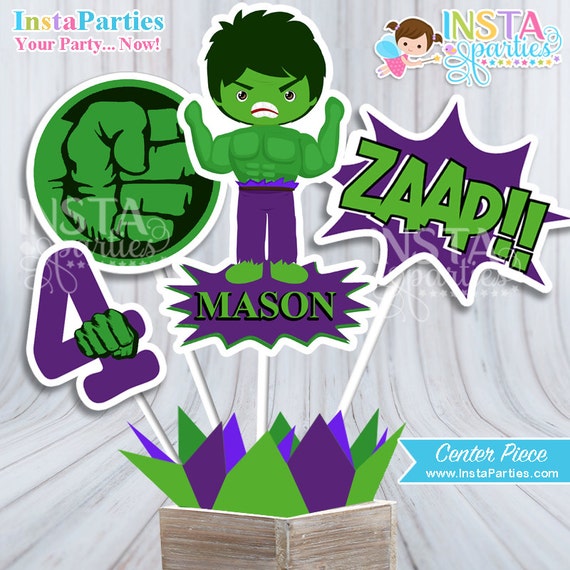 HULK centerpieces Superhero centerpiece superheroes Birthday Etsy