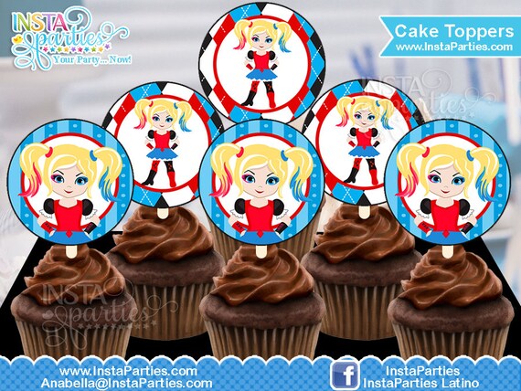 Harley Quinn Cupcake Toppers Digital Harlequin Download Cake Etsy Harley Quinn Cupcake Toppers Digital Harlequin Download Cake Etsy