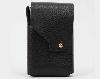 Black leather cigarette case