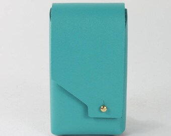 Blue leather cigarette case