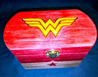 Wonder Woman Jewelry Box Jewellery Memory Box Keepsake Made in USA