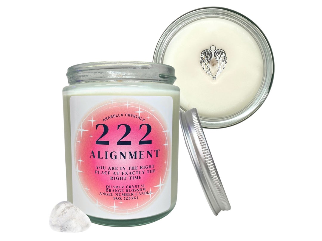 Alignment 222 222 Alignment Angel Number Crystal Candle for Manifestation / Spiritual ...