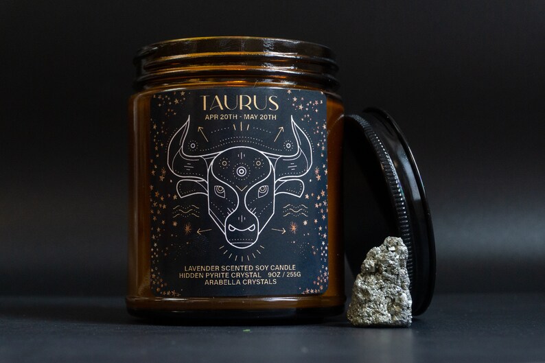 Taurus Zodiac Candle / Taurus Gift / Astrology / Zodiac Candle Etsy