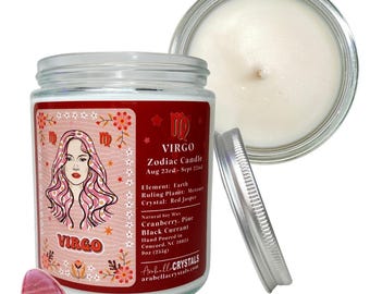 Zodiac Candle with Hidden Crystal: Scented Birthday Gift