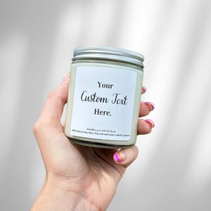 Personalized Soy Candle Gift: Custom Label, Natural Scented Candle