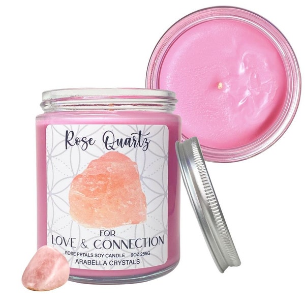 Rose Quartz Candle Etsy