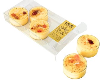 Ensemble de bougies chauffe-plat Golden Glow : parfum fleur d'oranger, citrine et cornaline