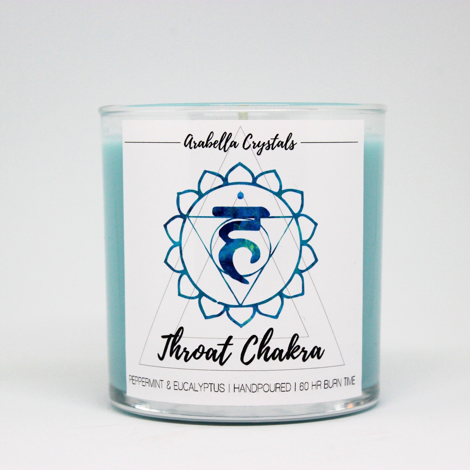 Throat Chakra Candle 9oz / Peppermint & Eucalyptus / Crystal Etsy