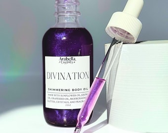 Schimmerndes Körperöl – White Iris Sandelholz, Labradorit, Beinwell