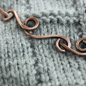 Copper Vine Shawl Pin Simple Cardigan Clasp Small Metal - Etsy