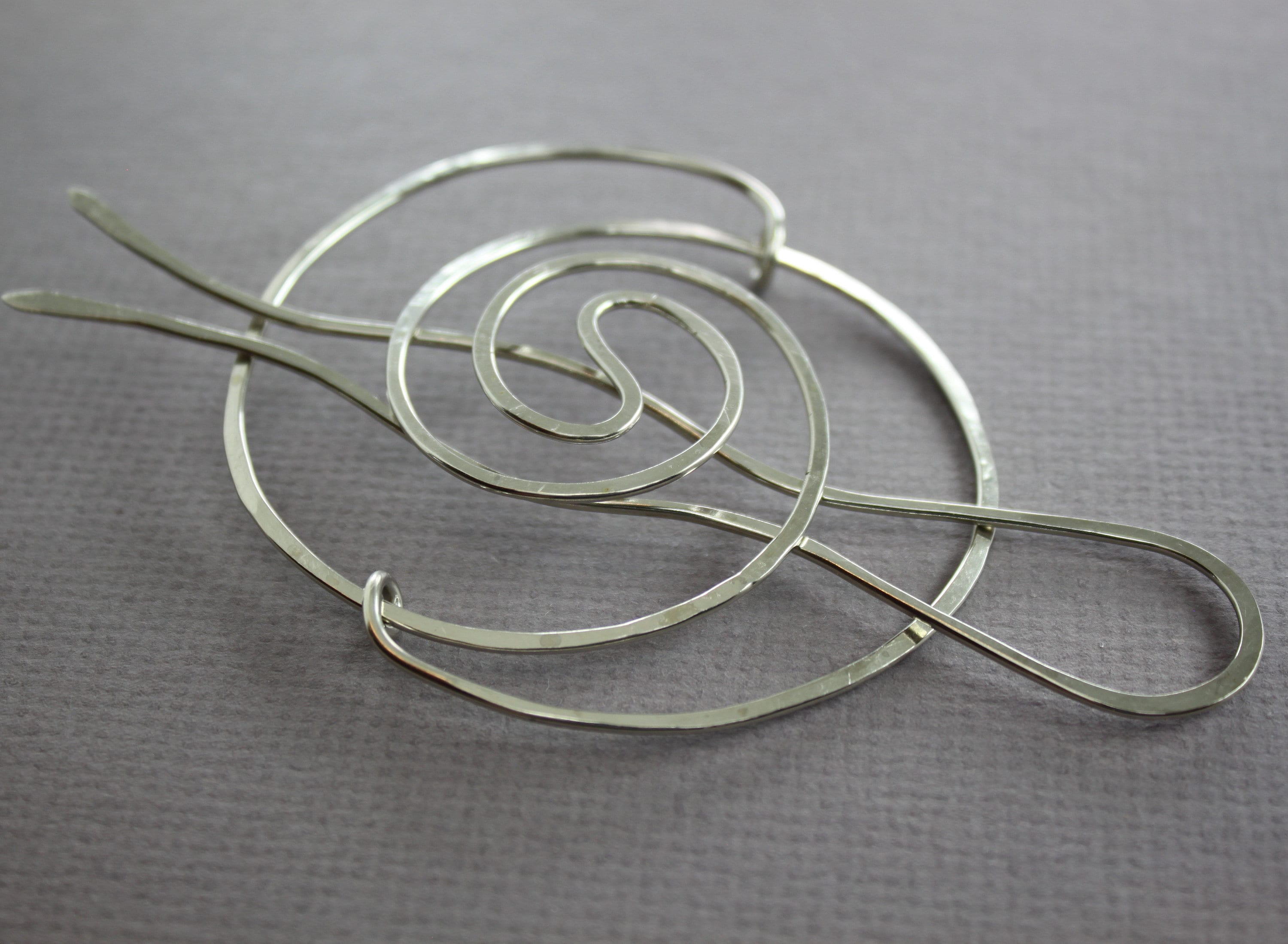 Silver Bun Cage in Spiral Design Hair Barrette Circle Hair | Etsy