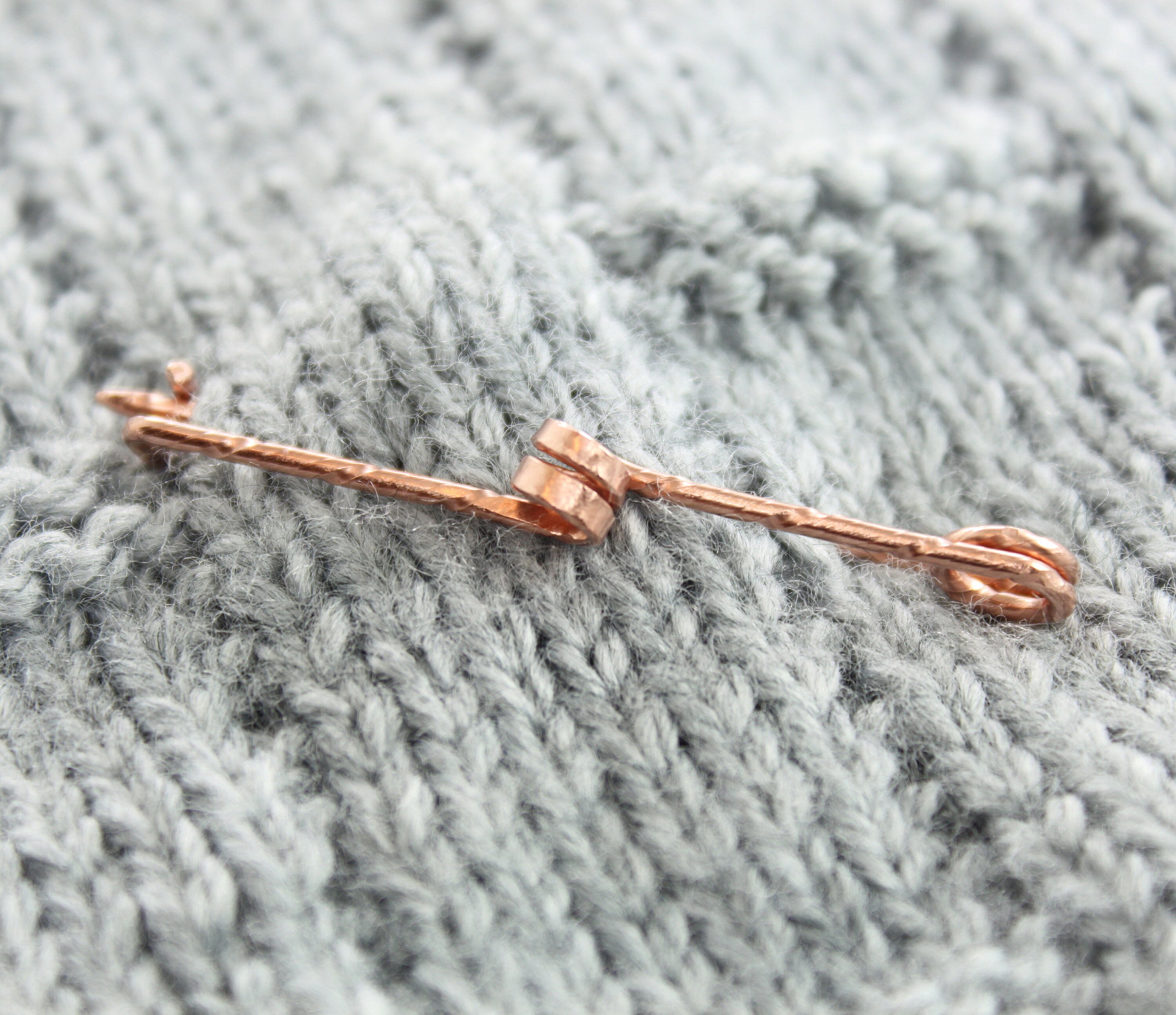 Minimalist Safety Pin Style Shawl Pin Copper Pin Twister Etsy
