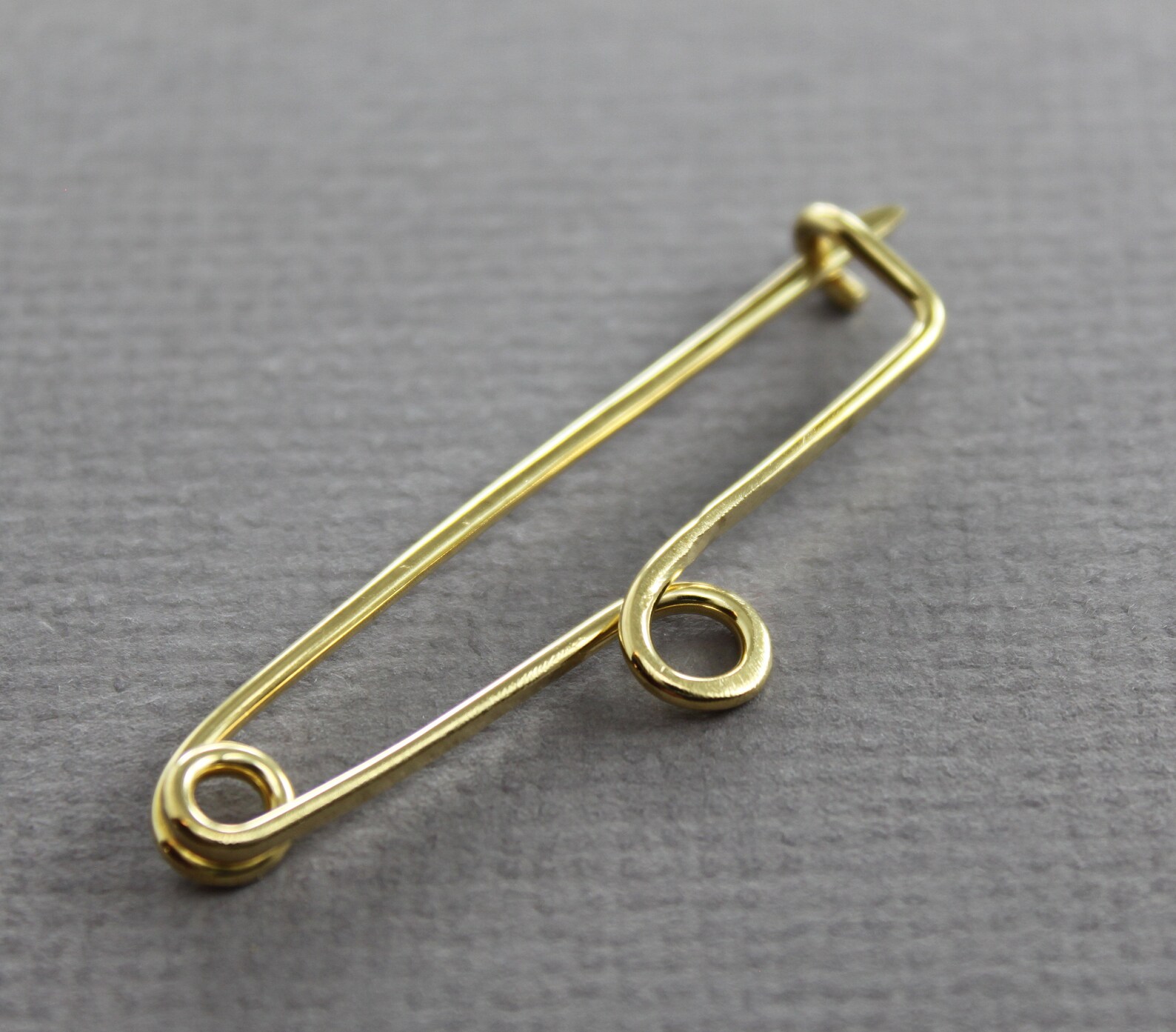 Minimalist Safety Pin Style Shawl Pin Gold Tone Pin Brass Etsy