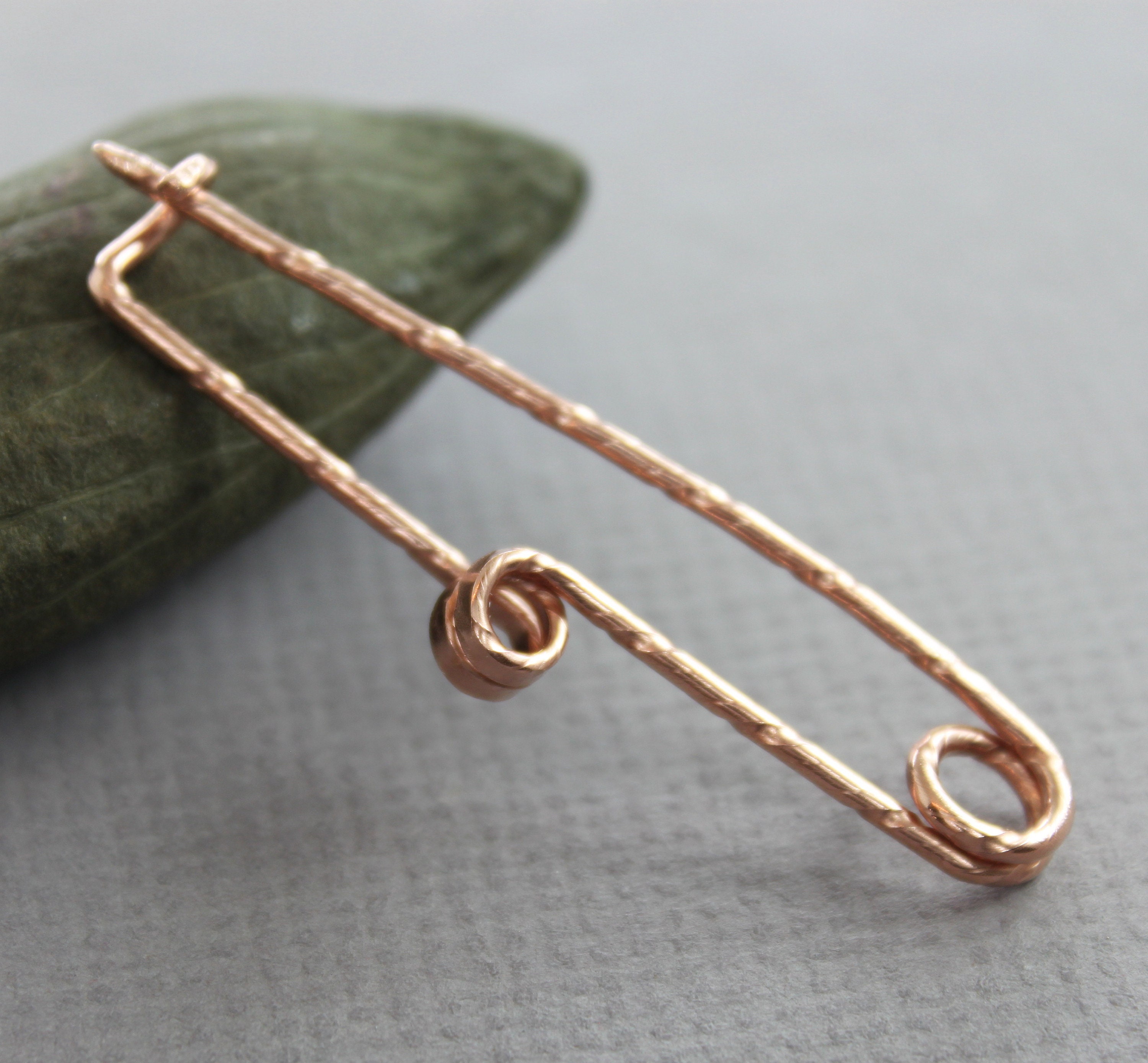Minimalist Safety Pin Style Shawl Pin Copper Pin Twister Etsy