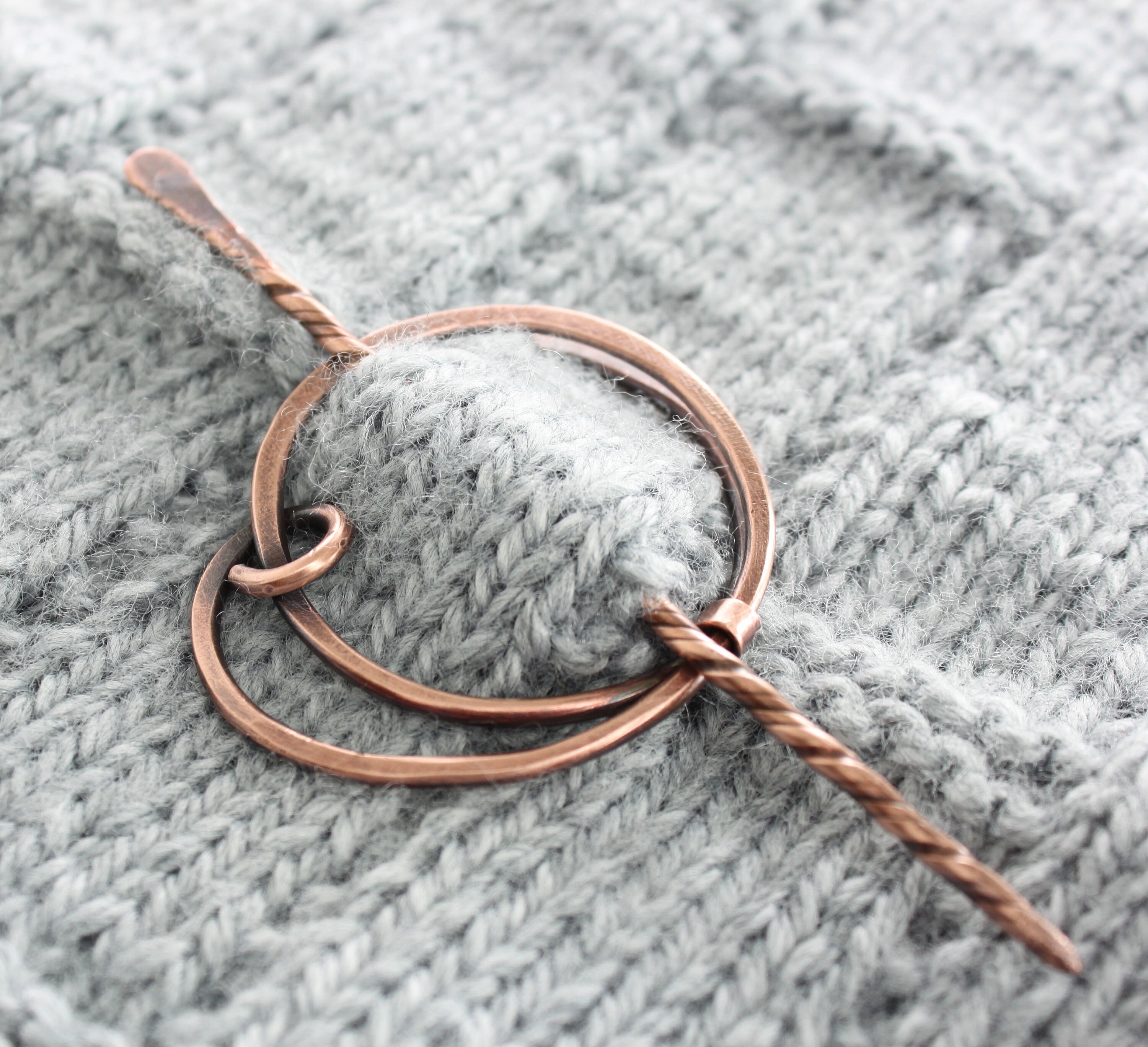 Penannular Copper Shawl Pin Circle Shawl Pin Small Circle Etsy