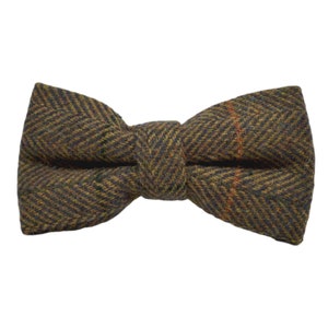 Dijon Brown Herringbone Check Bow Tie