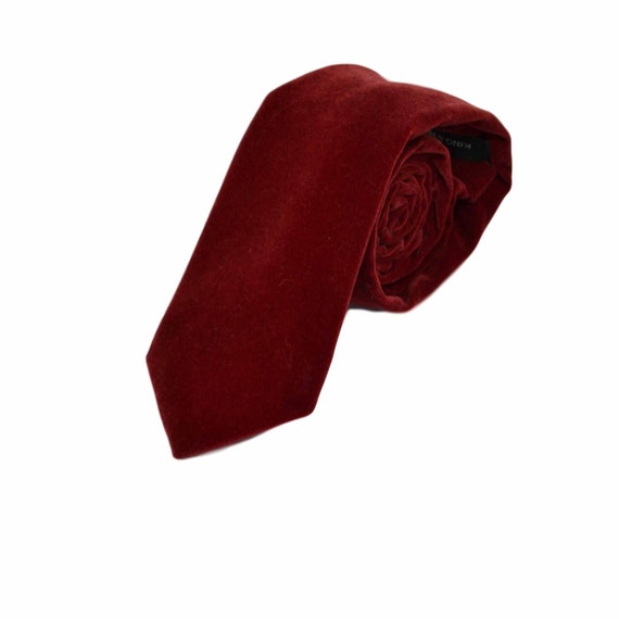 Dark Red Velvet Tie Necktie