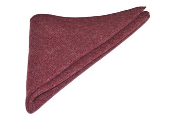 Maroon Red Donegal Tweed Pocket Square / Handkerchief