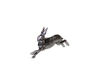 Running Hare Pewter Lapel Pin / Badge