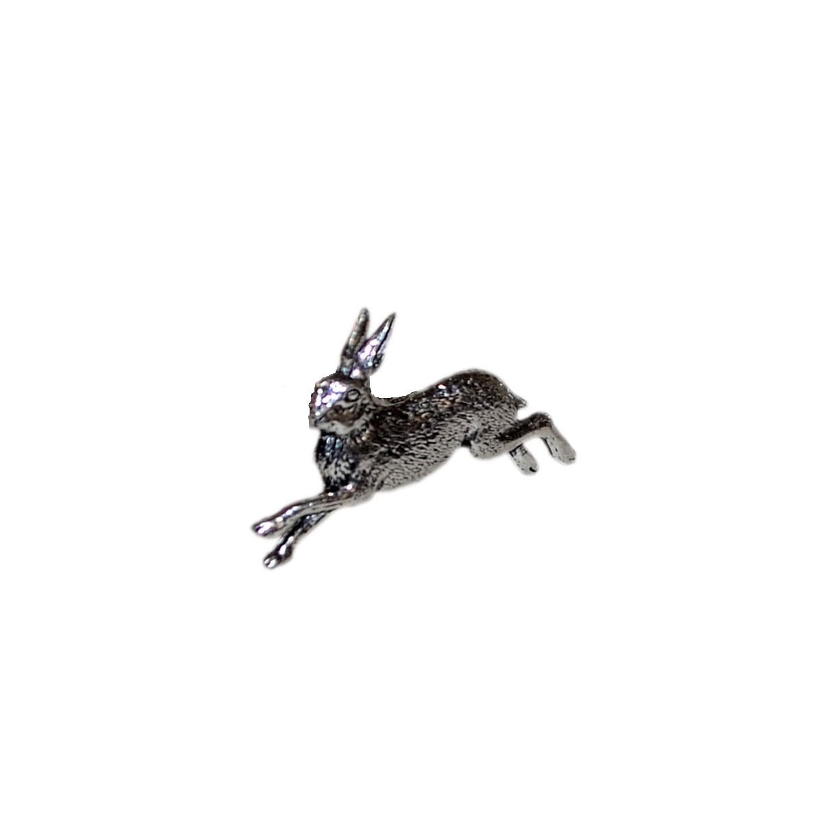 Running Hare Pewter Lapel Pin / Badge