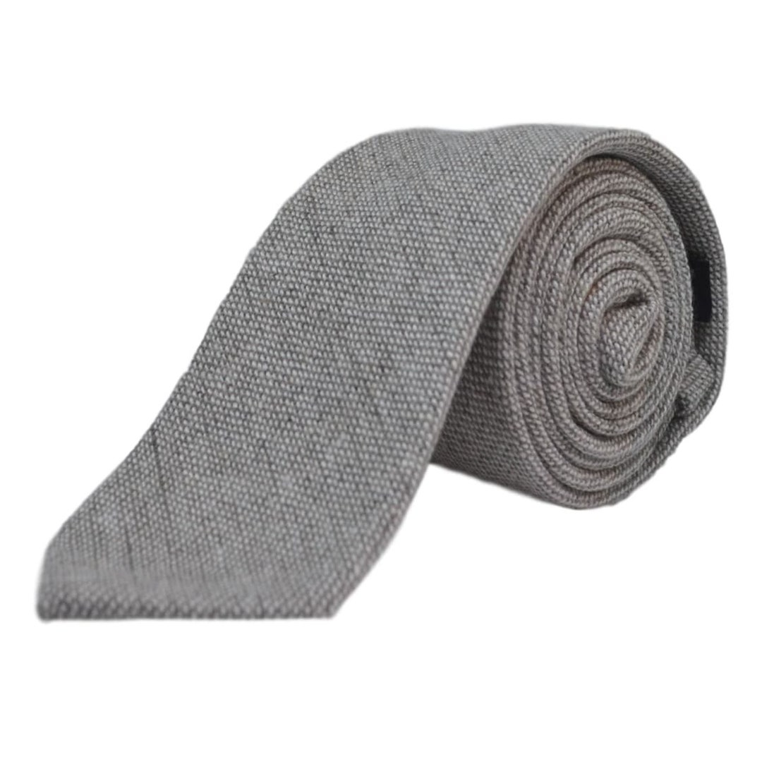 Highland Weave Stonewashed Light Grey Tie - Etsy