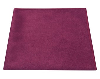Plum Purple Suede Pocket Square / Handkerchief