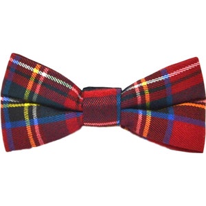 Traditional Red Tartan Check Bow Tie