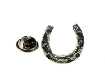 Horseshoe Pewter Lapel Pin / Badge