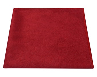 Chilli Red Suede Pocket Square / Handkerchief