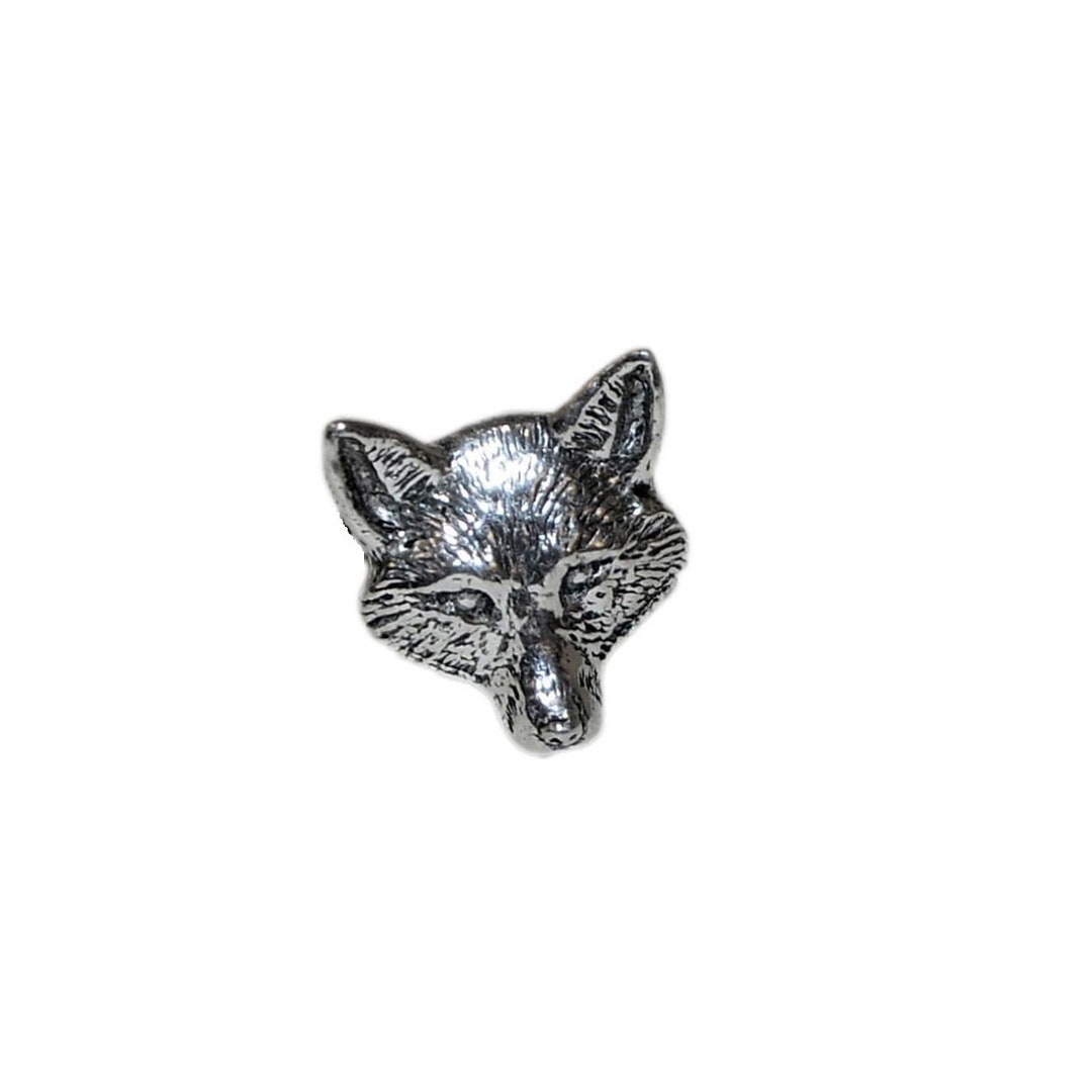Handmade English Pewter Fox Vixen Head Lapel Pin Badge – Wildlife Brooch – Gift Boxed – Made In UK
